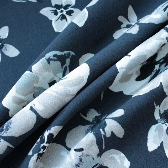 Viscose Crepe - Smoke Blooms