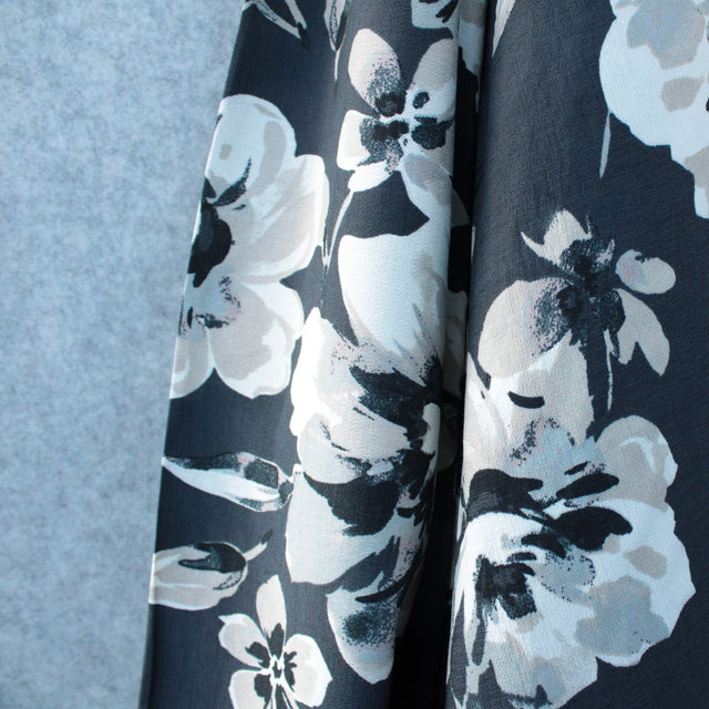 Viscose Crepe - Smoke Blooms