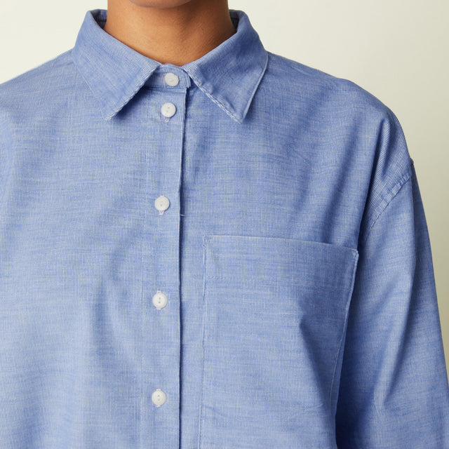 Atelier Brunette Woven Velvet Shirting - Light Blue