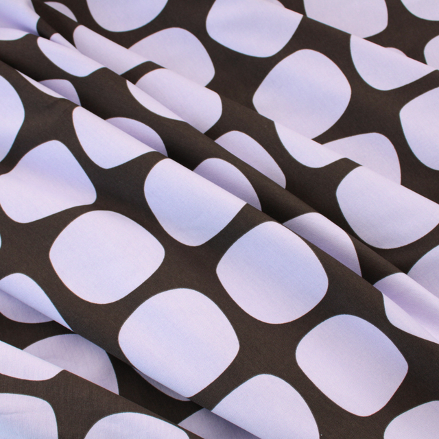 Cotton French Terry - Mod Balls - Purple on Espresso