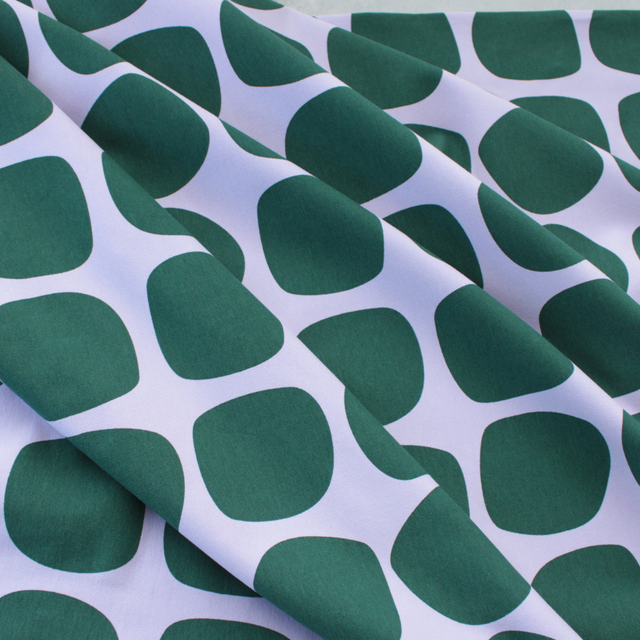 Cotton French Terry - Mod Balls - Green on Purple