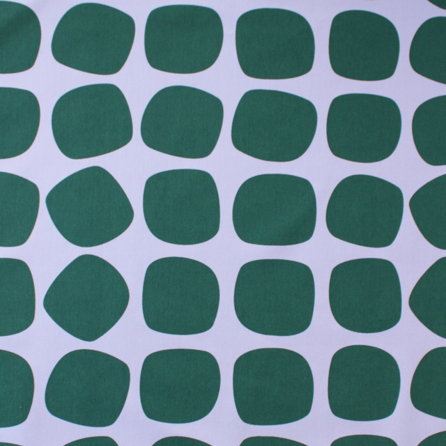 Cotton French Terry - Mod Balls - Green on Purple