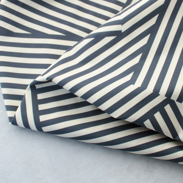 Cotton Poplin - Patch Stripes - Blue + Cream