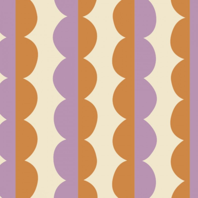 Cotton Jersey - Mod Stripe - Purple + Gold