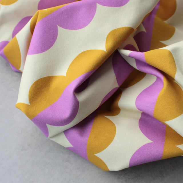 Cotton Jersey - Mod Stripe - Purple + Gold