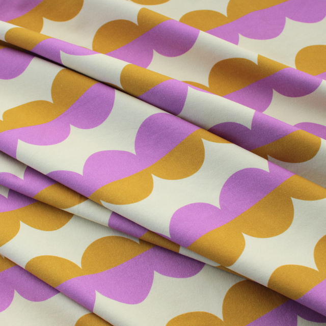 Cotton Jersey - Mod Stripe - Purple + Gold