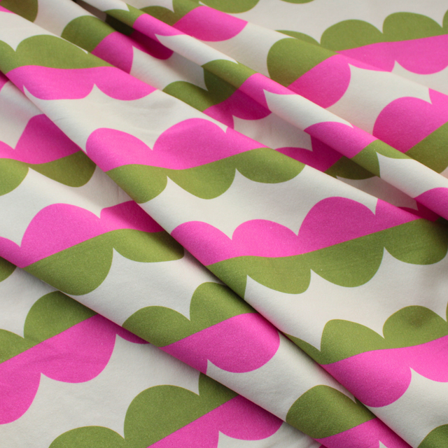 Cotton Jersey - Mod Stripe - Green + Pink