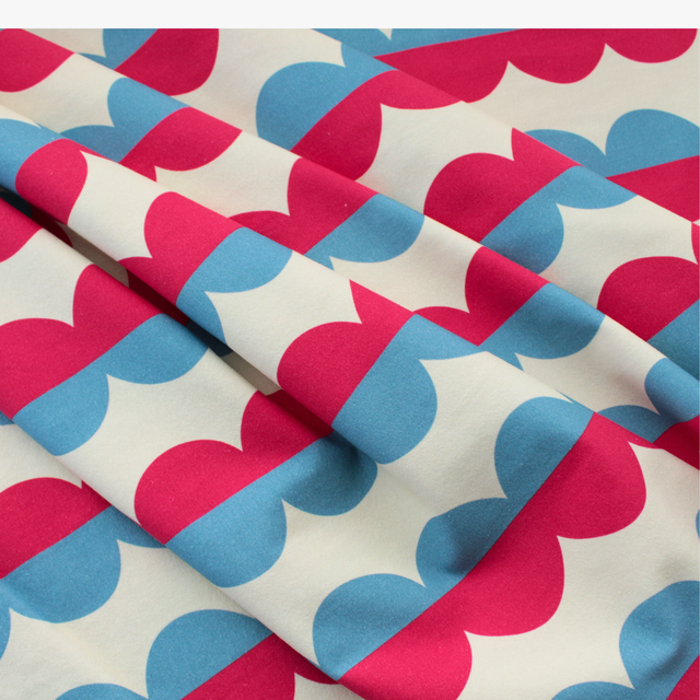 Cotton Jersey - Mod Stripe - Red + Blue