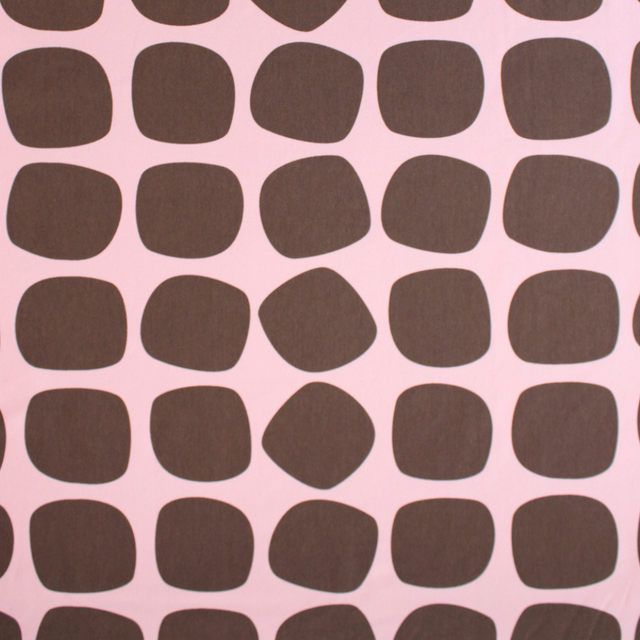 Cotton French Terry - Mod Balls - Chocolate on Pink