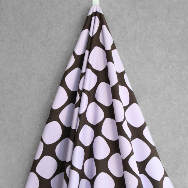 Cotton French Terry - Mod Balls - Purple on Espresso