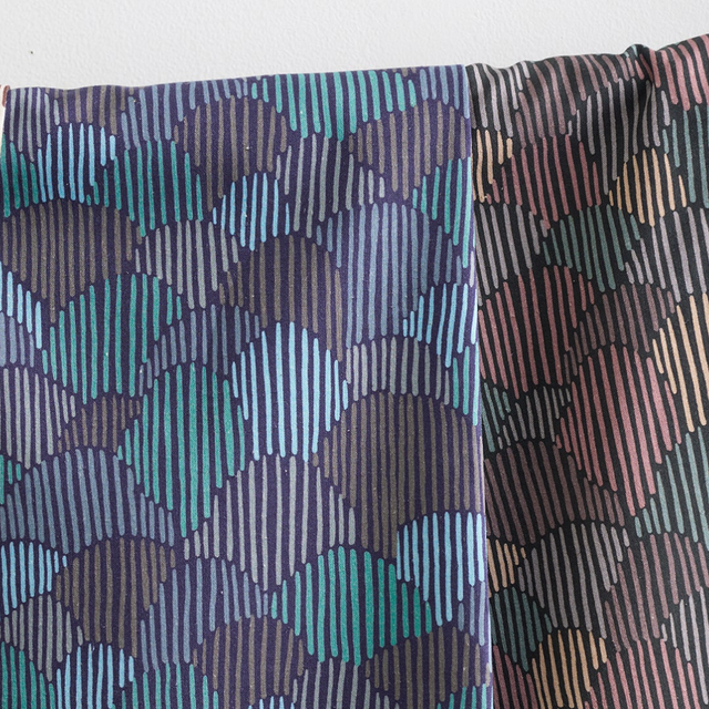 Bookhou Pathway Scallops - Cotton + Linen Blend - Navy
