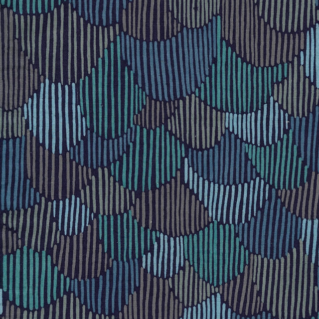 Bookhou Pathway Scallops - Cotton + Linen Blend - Navy