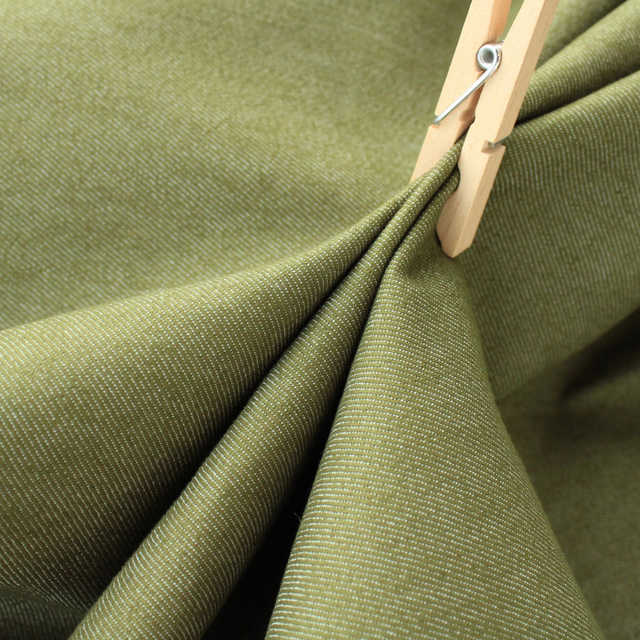 8oz Coloured Stretch Denim - Moss Green
