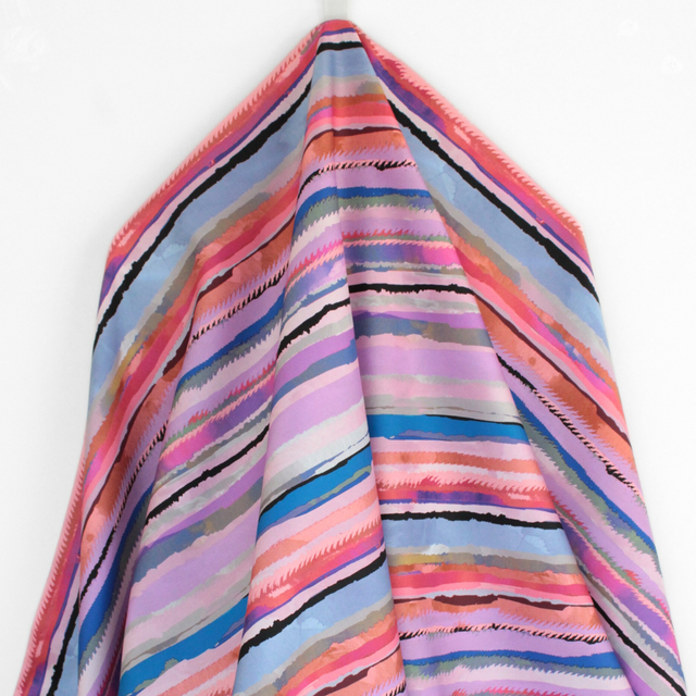Cotton Satin - Stripes Mauve
