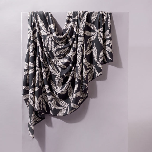 0.6m Remnant - ECOVERO™ Viscose 'Kaola' - Deep Charcoal
