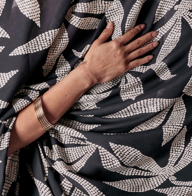 0.6m Remnant - ECOVERO™ Viscose 'Kaola' - Deep Charcoal