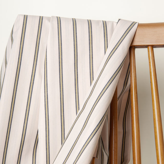 Yarn Dyed Cotton Shirting 'Weave Line' - Milky Clay