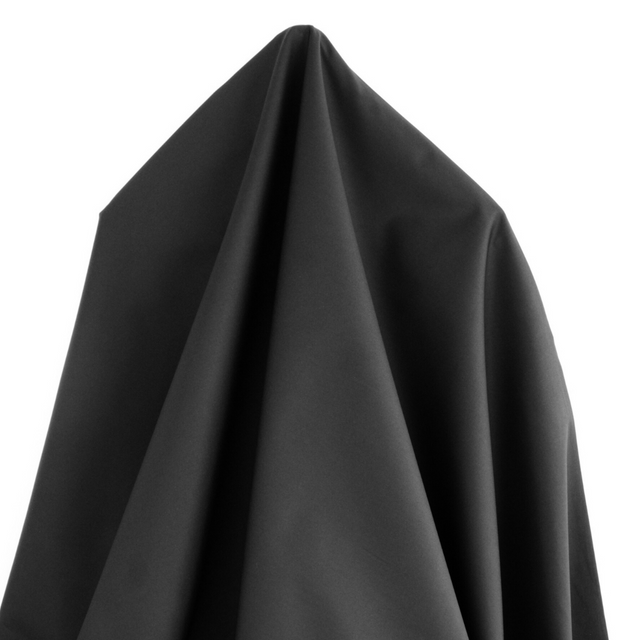 Luxe 2 Ply 120's Italian Cotton Shirting - Black Poplin