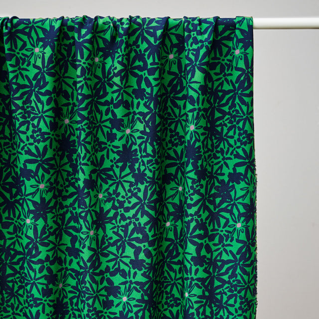 ECOVERO™ Viscose Leia Crepe 'Flowery' - Jolly Green