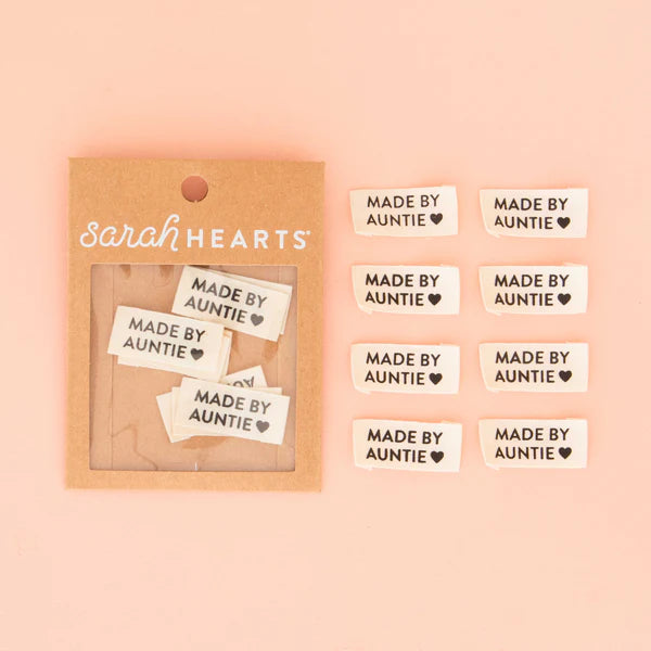 Sarah Hearts Labels - "Made By Auntie"