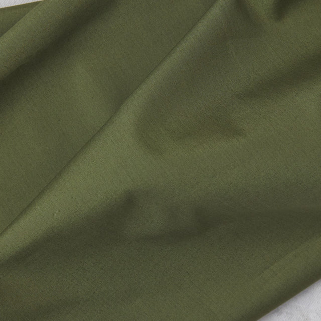 Organic Papertouch Cotton Poplin - Green Olive