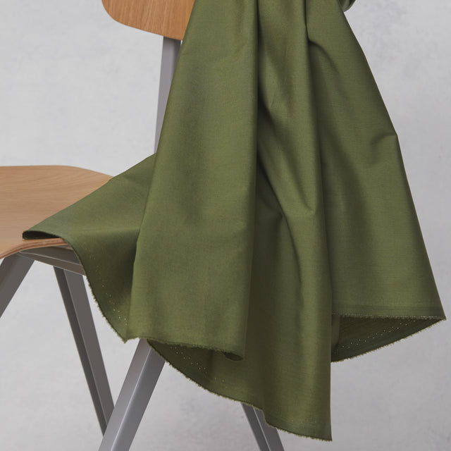 Organic Papertouch Cotton Poplin - Green Olive