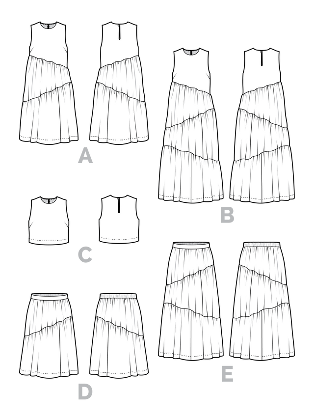 Azure Dress, Skirt + Top Pattern