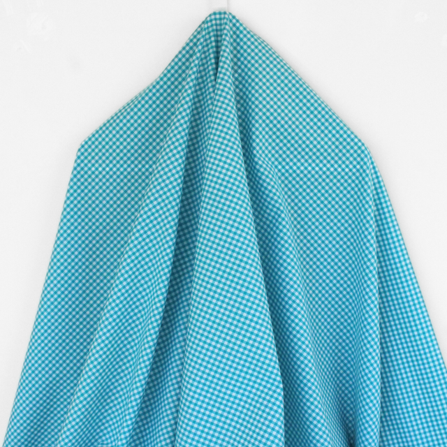 Luxe 2 Ply 100's Italian Cotton Shirting - Ocean Small Gingham