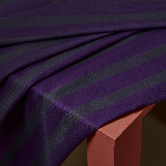 Cotton Stripe 'Ray' -  Majestic Purple + Night