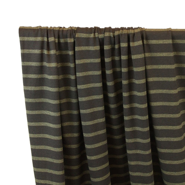 Bamboo + Cotton Stretch Jersey  - Black/Heather Forest